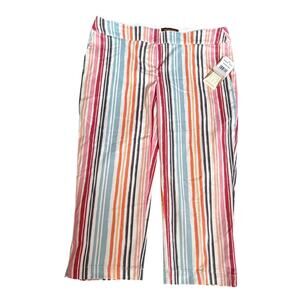 re Creation Stripped multi color Capri 4 Petite